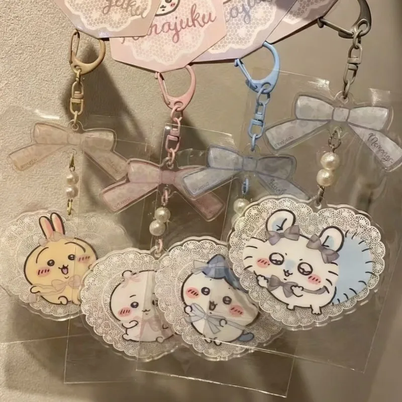 New Chiikawa Acrylic Keychain Bow Lace Harajuku Chiikawa Hachiware Usagi Keychain view 2