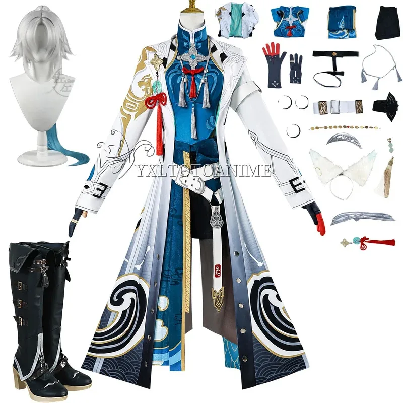 

Honkai Star Rail Feixiao Cosplay Costume Wig shoes Game Uniform Headwear Fei Xiao Cosplay Costume Halloween Party Women Men