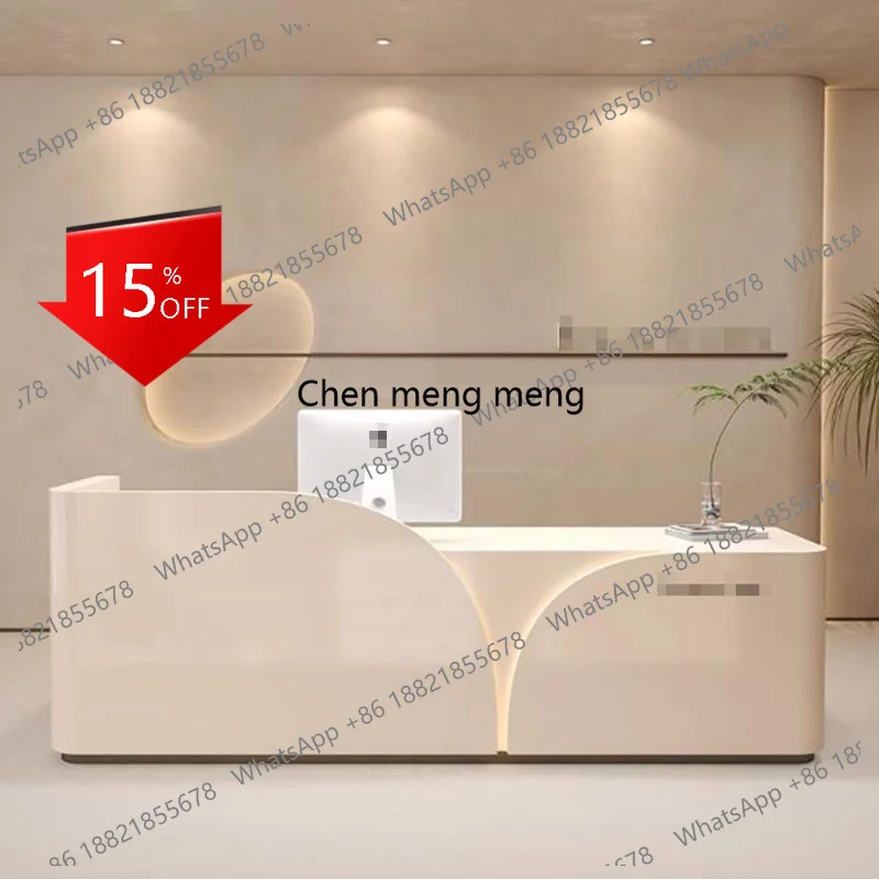 

A139 Простые стойки ресепшн для салонов с LED-подсветкой, лучший эстетичный дизайн, белые, модные, для магазинов