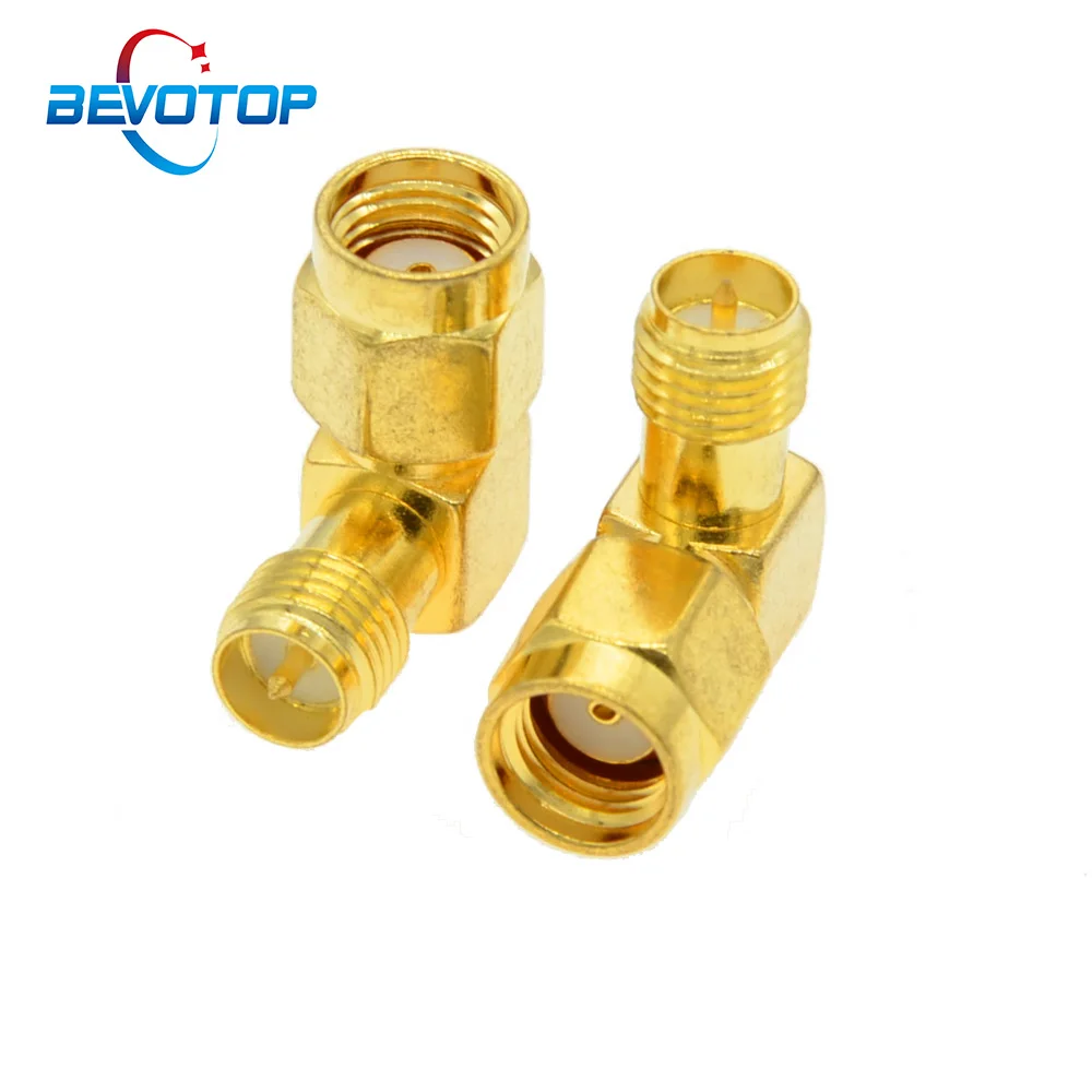 10 PCS/lot SMA to SMA Connector 90 Degree Right Angle RP-SMA Male to RP-SMA Female Adapter for WIFI Antenna / FPV RF Connector