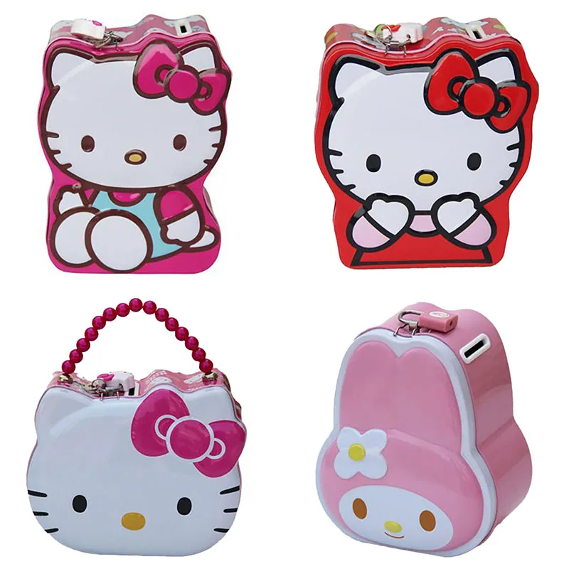 

Kawaii аниме Sanrioed Копилка Мультфильм милые Hellokittys My Melody девушка сердце Анти падение творческие сбережения банка плюшевая игрушка подарок