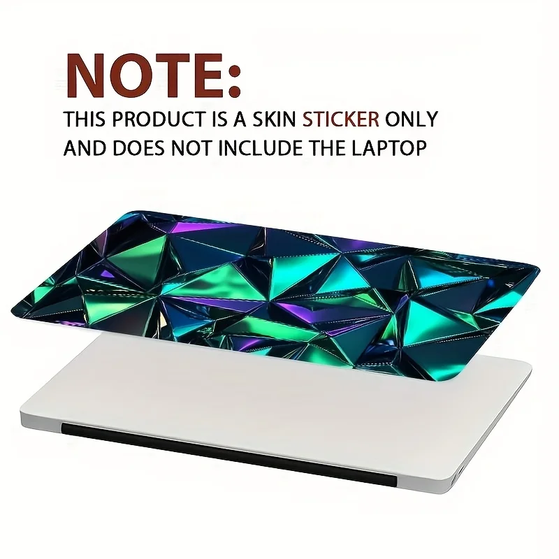 2-Pack laser diamond pattern laptop light beige sticker, self-adhesive art sticker, waterproof and scratch-resistant, suitable