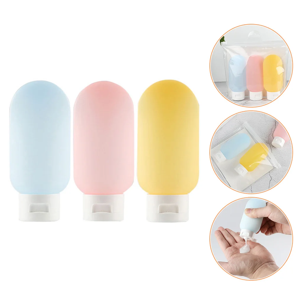 

3 Pcs Travel Bottles Squeeze Bottled Makeup Portable Empty Dispenser Silicone for Toiletries Toiletry Containers Size Kit Women