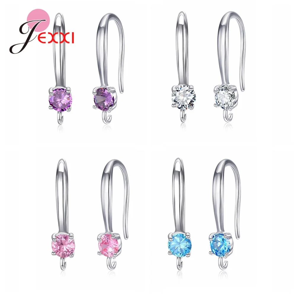 

Luxury Colorful Real 925 Sterling Silver Jewelry Filled 5A Cubic Zirconia CZ Earrings Women Party Accessories Gift