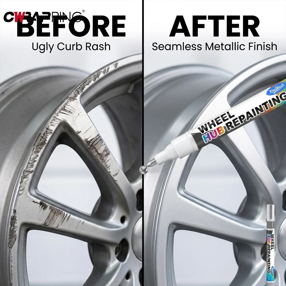 Anti Rust Silver Wheel Rim Touch Up Pen Alloy Hub Scratch Curb Rash Repair Marker Waterproof Auto DIY Care Tool Auto Accessoires