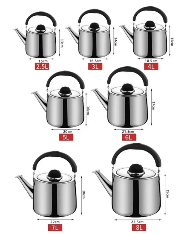 Large milk thermos 304 stainless steel kettle Gas teapot Outdoor camping whistle kitchen teapot