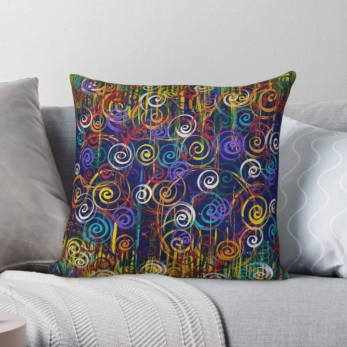 Nugget Swirl Quadratischer Kissenbezug aus Polyester, Leinen, Samt, bedruckt, mit Reißverschluss, Dekokissenbezug für Zuhause