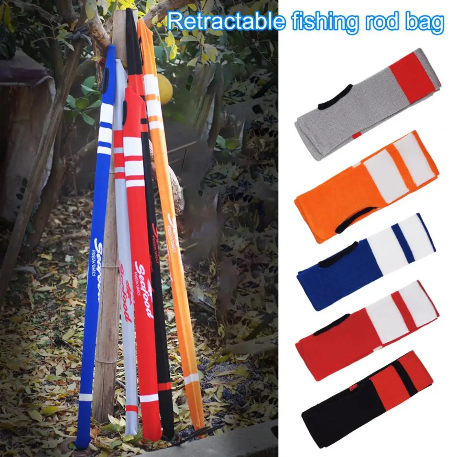 

1PCS Elastic Abrasion Resistance Fishing Rod Sleeve Pole Cover Sock Glove Protector Tackle Nylon