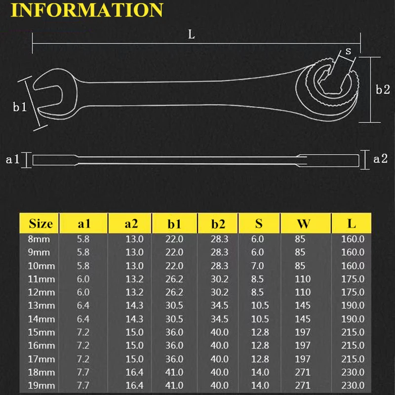 Tubing Ratchet Wrench Set With Open Flex-head Metric Tubing Combination Wrench Set 8-20mm Tubing Ratchet Wrench Hand Tool Sets