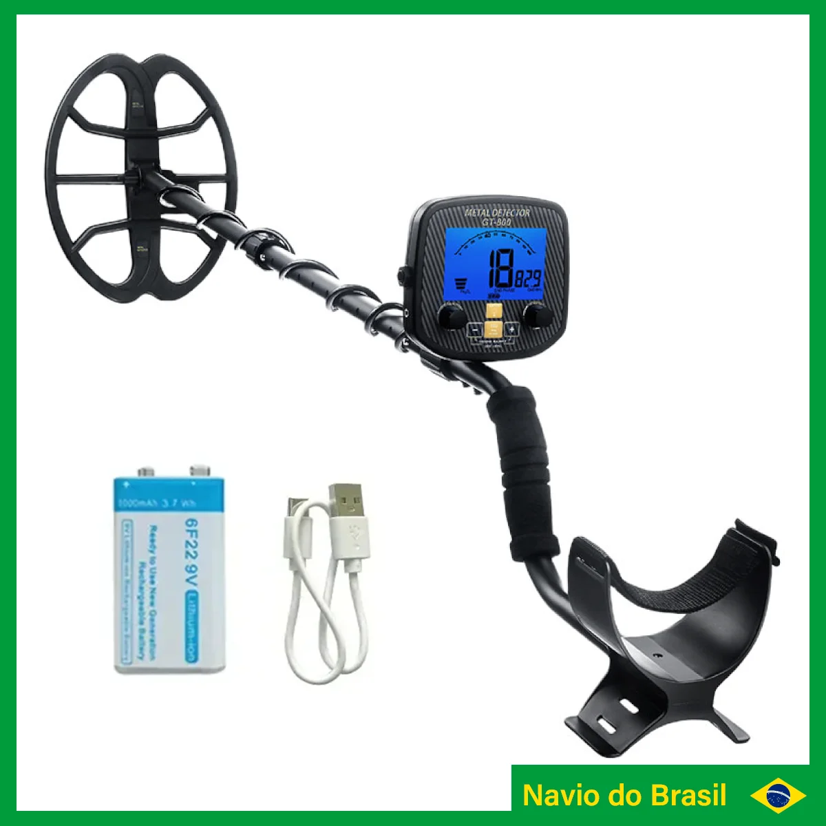 Treasure Hunter GT800 W/ Battery Metal Detector Professional Underground Waterproof Detector Treasure Pinpointer BR Shipping