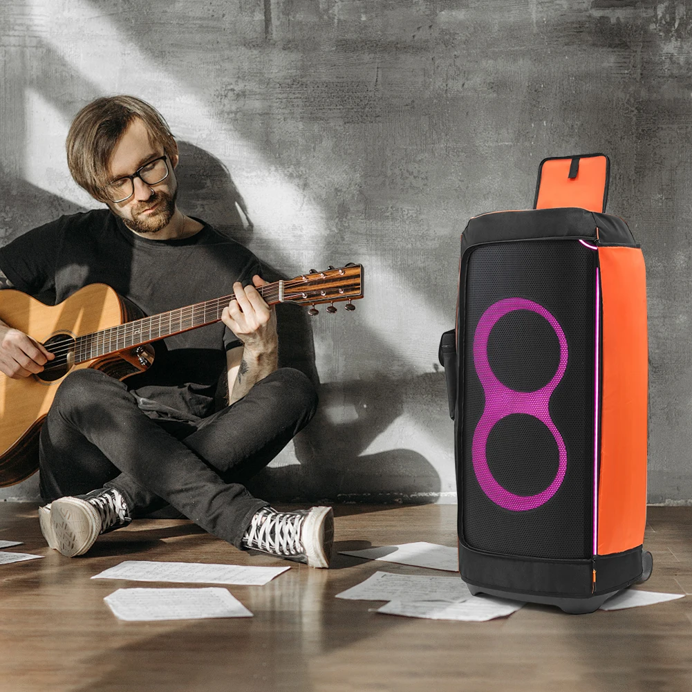 

Dust Case Waterproof Protective Dust Cover with Side Storage Pocket Speaker Case Slip Sleeve for JBL Partybox Speaker