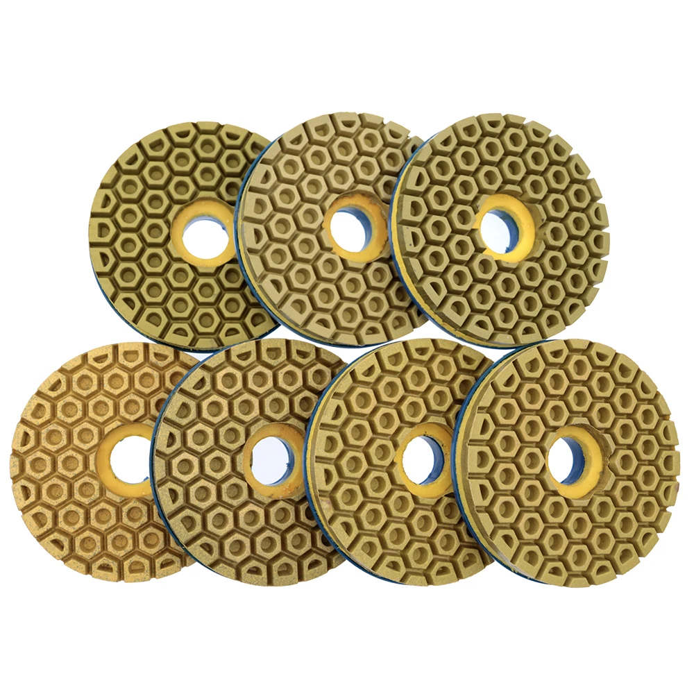 7PCS 5 Inch Snail Lock Diamond Edge Polishing Pad 125 mm Grinding Wheel For Granite Concrete Marble Automatic Machine