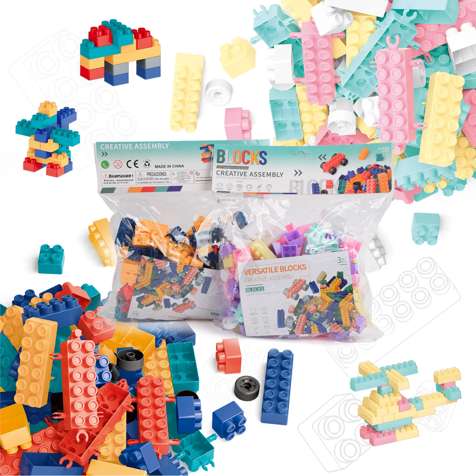 148 PCS Of Building Block Set Early Education Building Block Particle Puzzle Toys (Random Colors)