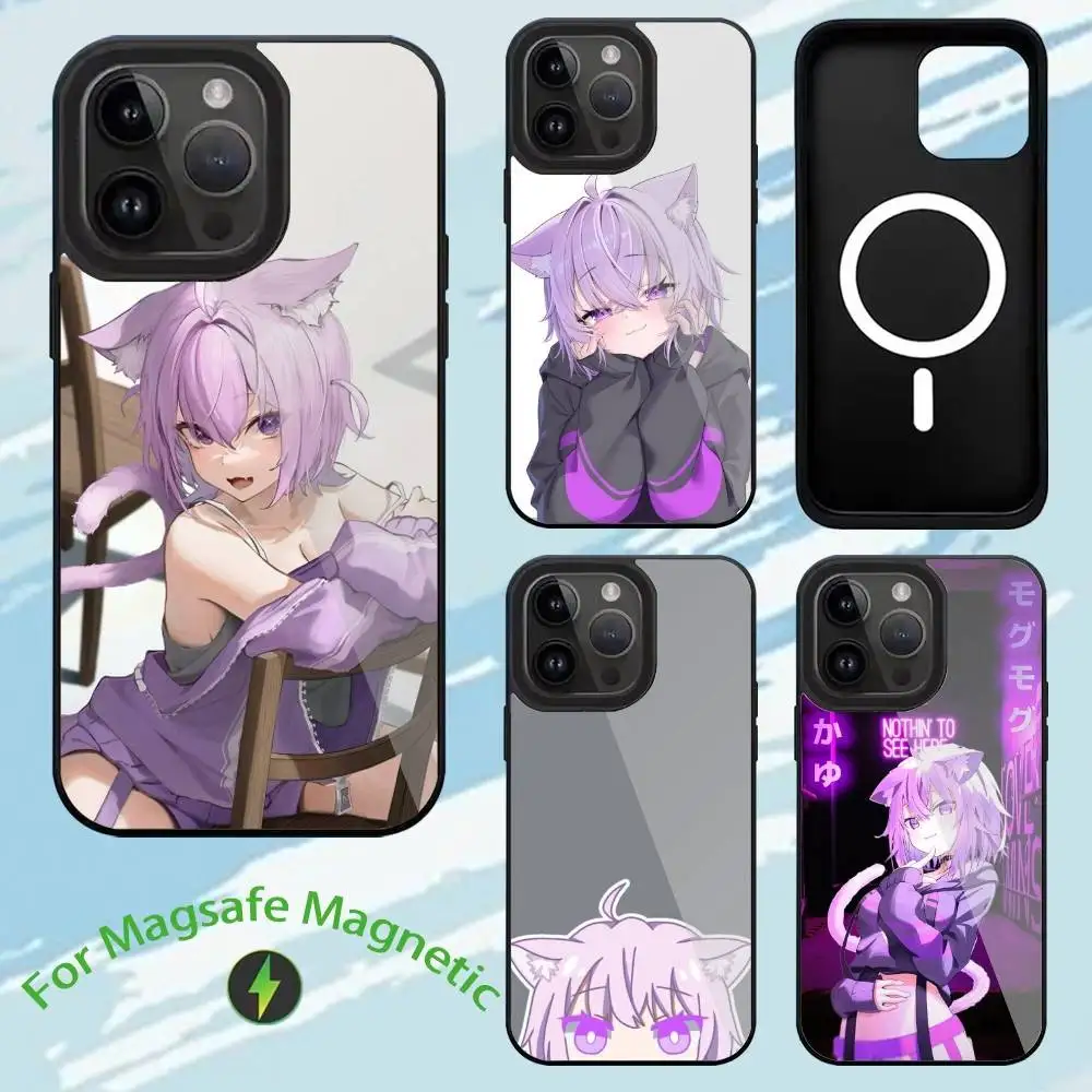 

Hololive N-Nekomata O-Okayu Phone Case For iPhone17,16,15,14,13,12,11,Plus,Pro,Max For Magsafe Wireless Charging cover