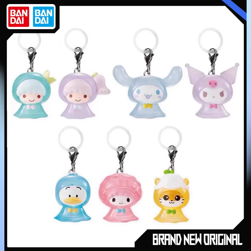 BANDAI Sanrio Action Figures Model Cinnamon My Melody Raincoat Doll Gashapon Pendant Series Cute Kawaii Pendant Original