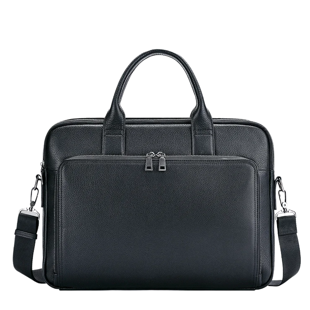 Men's Genuine Leather Business Briefcase Large Capacity Laptop Bag