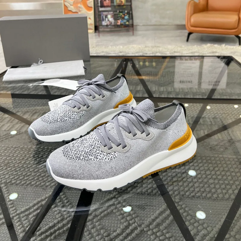 

Men's Mesh Casual Sports Sneakers, Full Cotton Knitted Breathable Comfortable Shoes with Wear-Resistant Rubber Sole