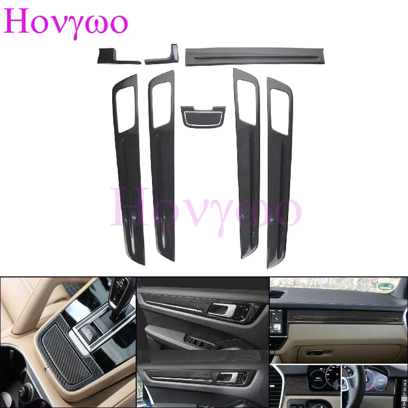 

For Porsche Cayenne 2018-2024 Real Carbon Fiber Car Center Control Door Panel Cover Interior Trims Accessoires