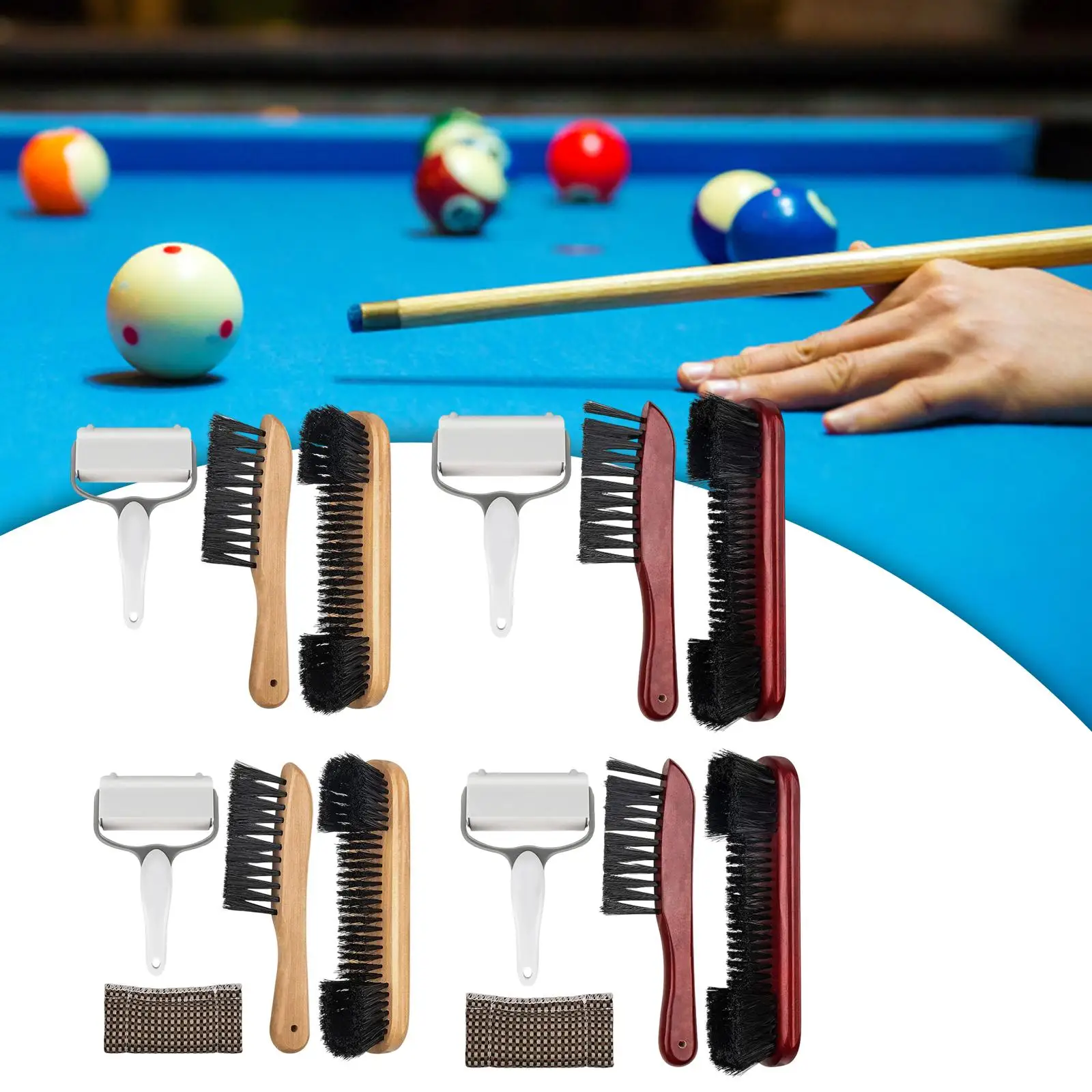 Professional Pool Table Brush Set, Billiard Table Cleaner with Felt Lint Roller,