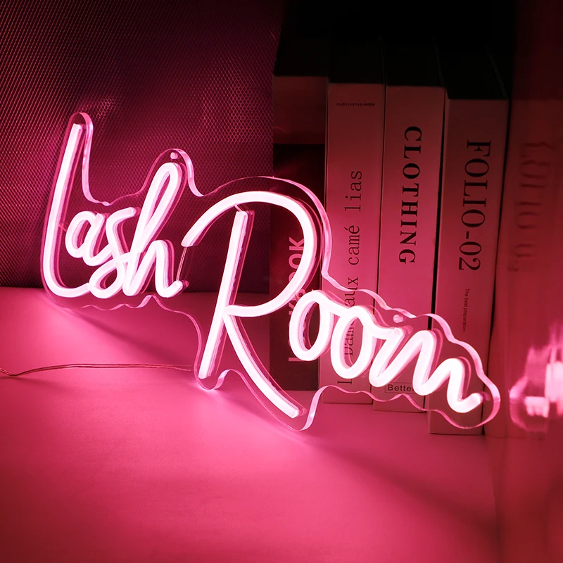 Lash Room Neon Sign Custom Led Light Birthday Party Bar Acrylic Art Wall Decor For Lady Lashes Nail Shop Room Bedroom Decoration