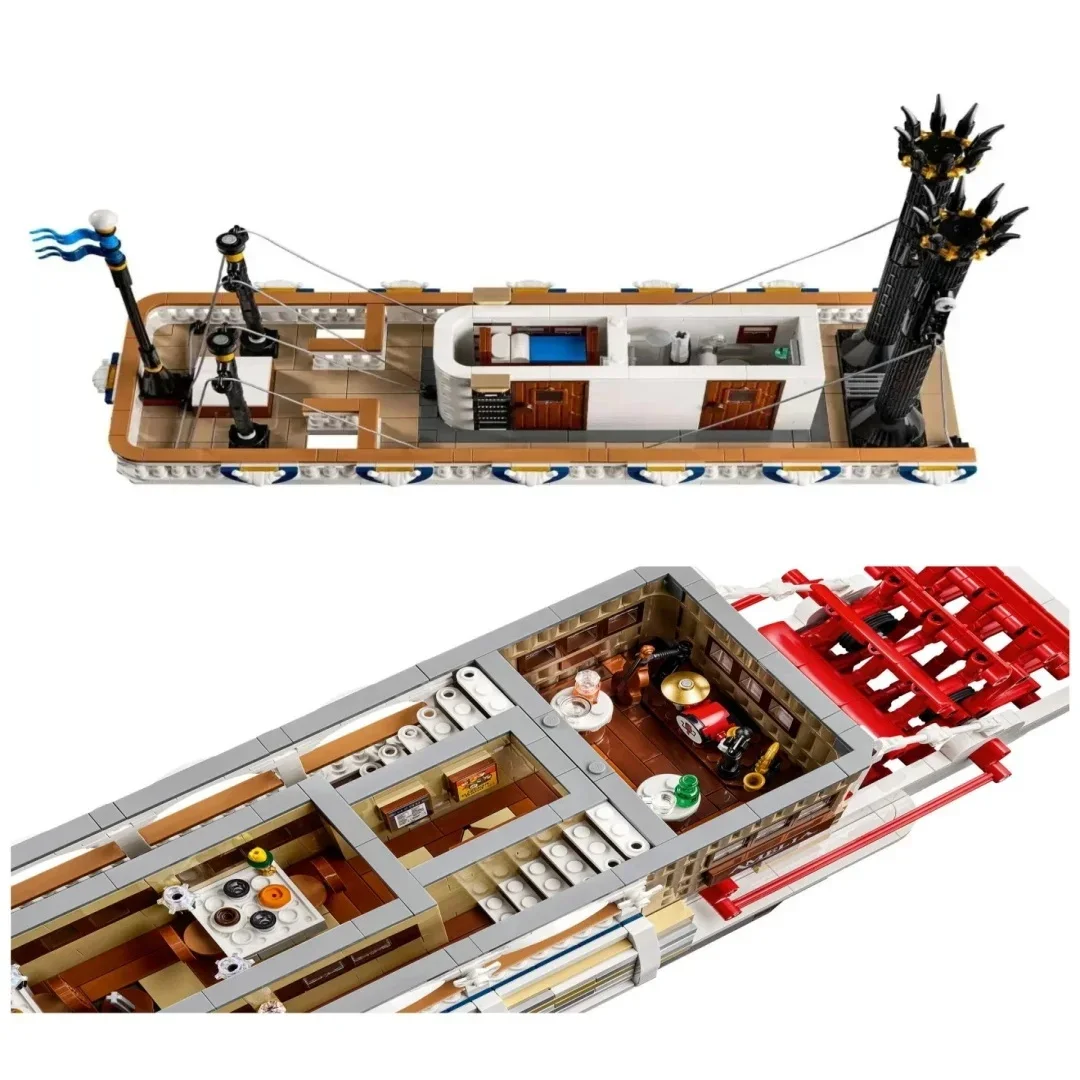 4090pcs Creative River Steamboats Building Blocks Compatible 21356 Steam Ship Model Transport Assemble Bricks Toy Christmas Gift
