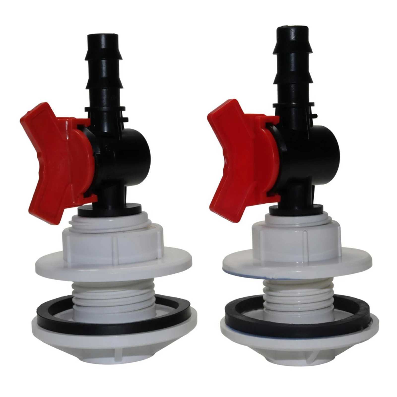 2Pcs Kit Garden Irrigation 3/4'' 1/2'' IBC Water Tank Through Plate Flange External Thread Pipe Joint Valve Connection Watering