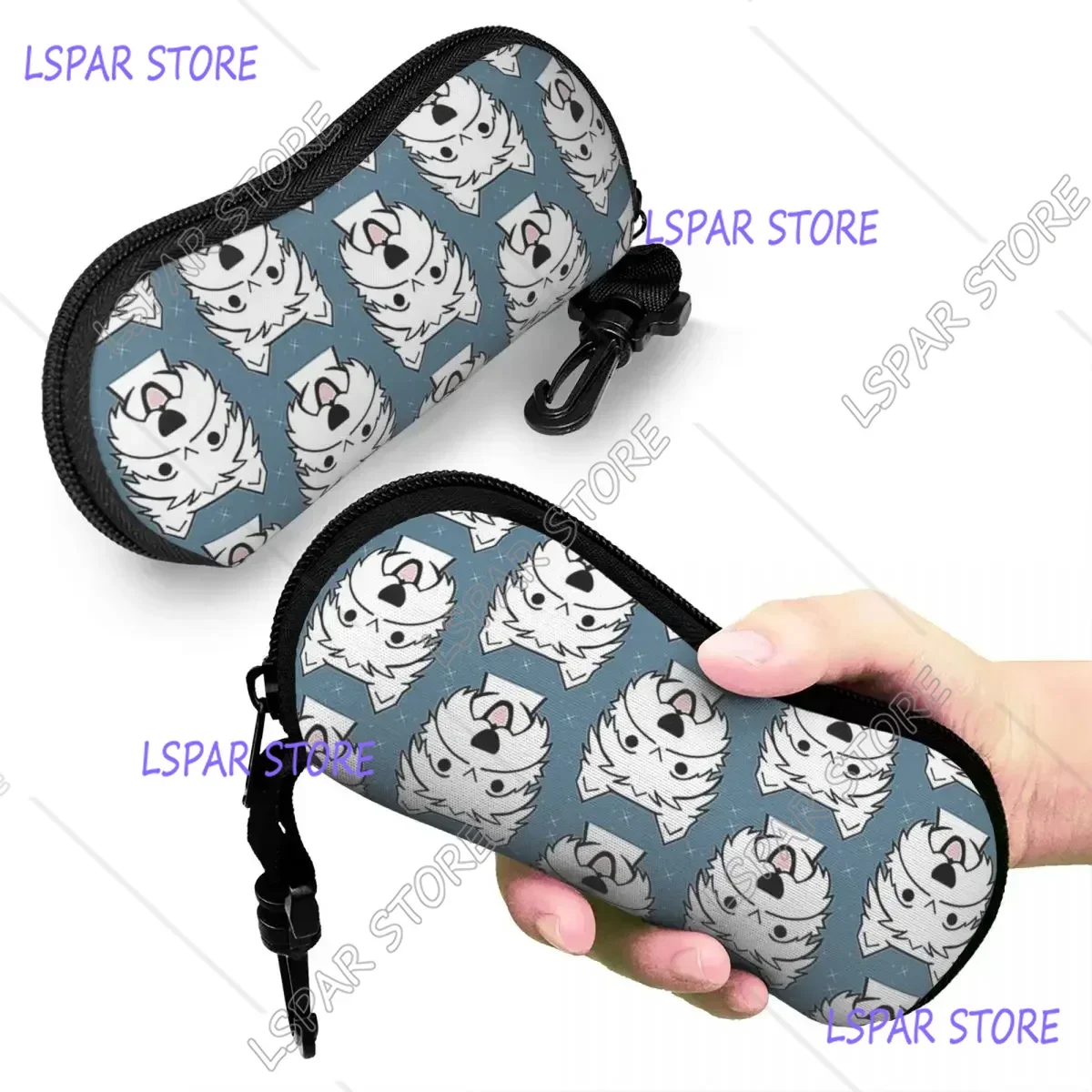 

West Highland Terrier - Westies Westie Dogs - Blue Shell Glasses Case Portable Sunglasses Box Women Men Soft Eyeglass Bag Pouch