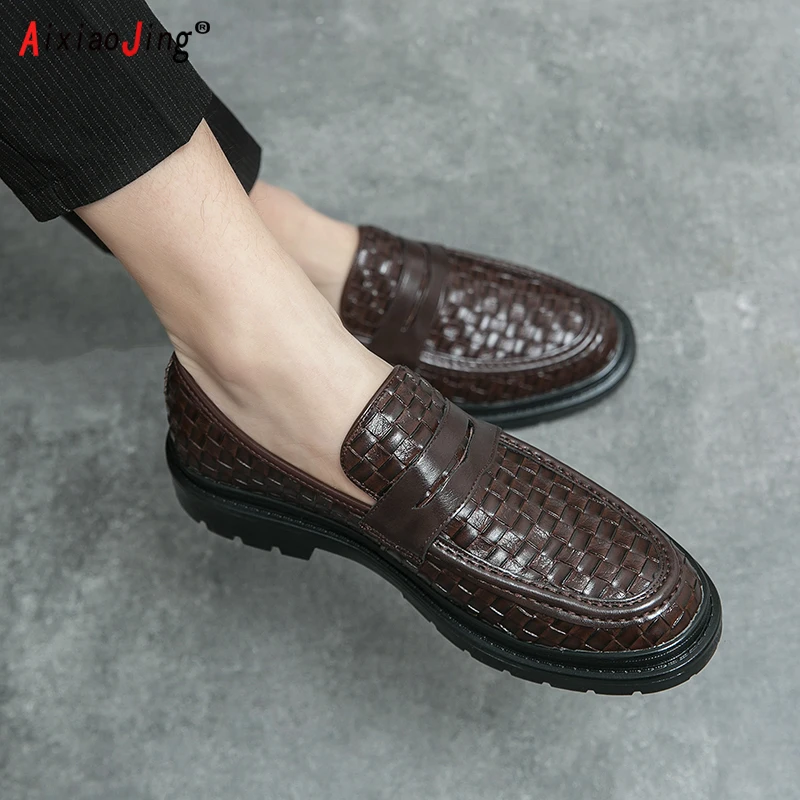 

High Quality Men's Shoes Fashion Leather Shoes Office Casual Top Luxury Designer Leather Shoes Loafers Driving Moccasins