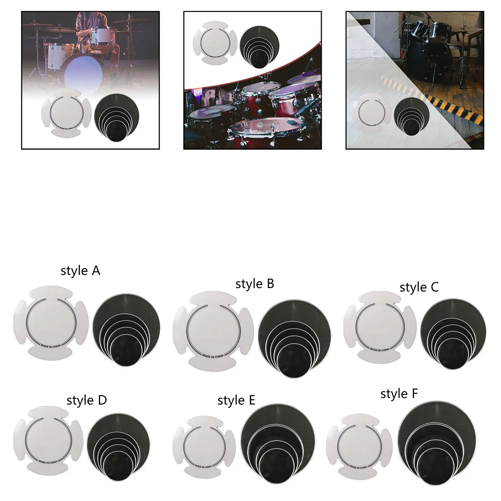 

5Pcs Bass Drum Head Drum Set Head Skin for Stage Performance Kids Beginners
