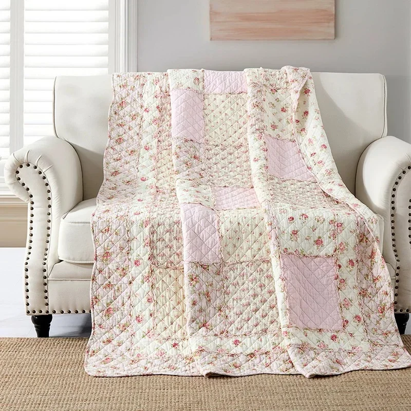 Patchwork Cotton Quilt Bedspread on The Bed Quilted Blanket for Bed European Summer Coverlet Cubrecam Padded Bed Cover Colcha