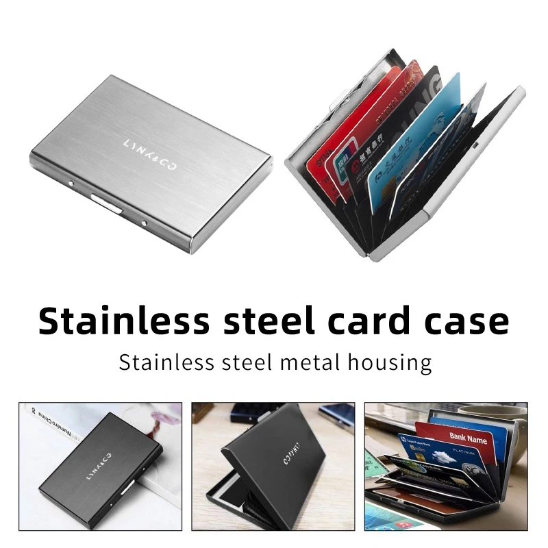 Card Case Wallet Multifunction Slim Wallet Stainless Steel For LYNK&CO 01 Phev 02 03 Phev 03+ 05 06 09 PHEV 09 MHEV