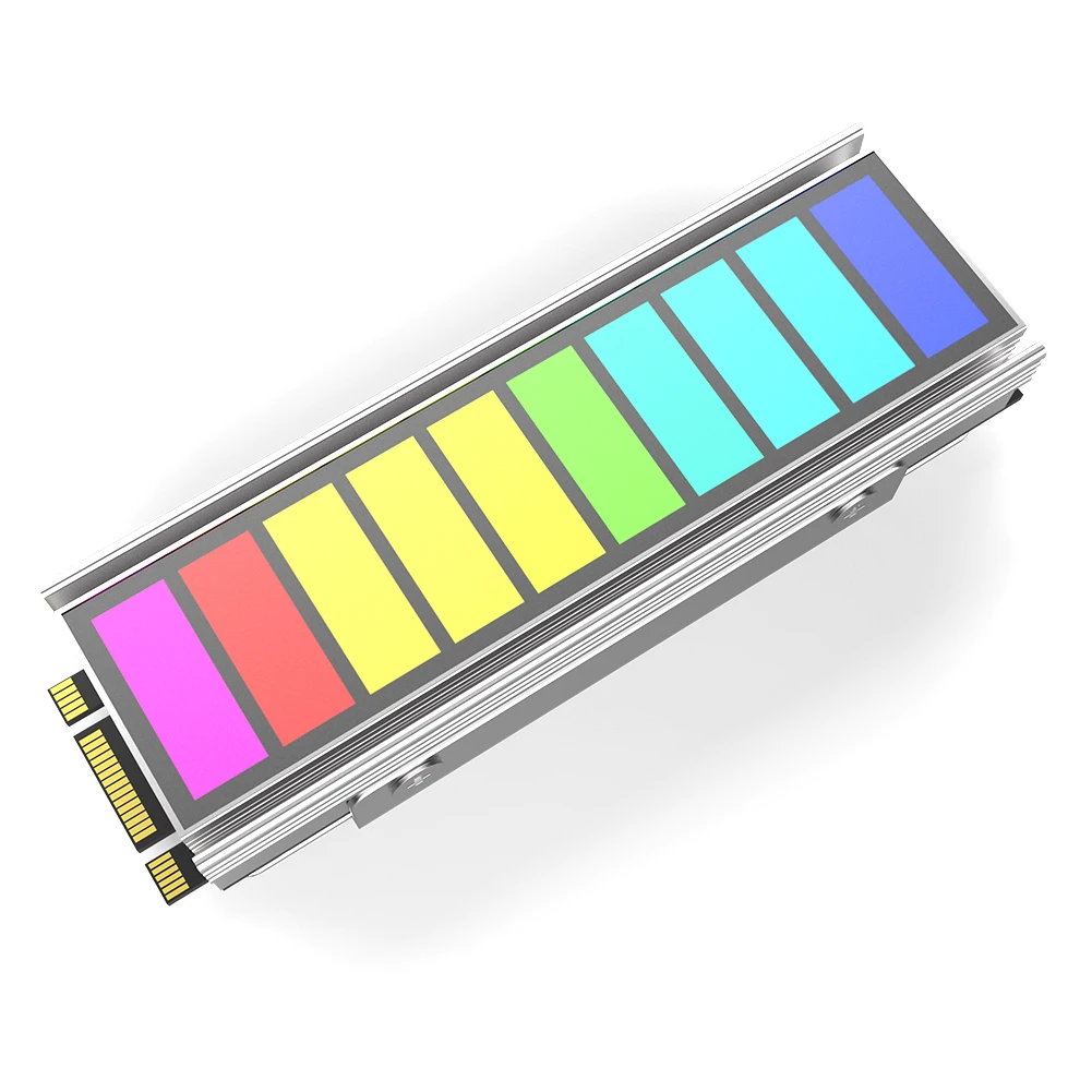 5V 3Pin ARGB Sync M.2 SSD 2280 Radiator with Thermal Silicone Pad M.2 Hard Disk Cooler M.2 SSD Heatsink Cooler for 2280 M.2 SSD