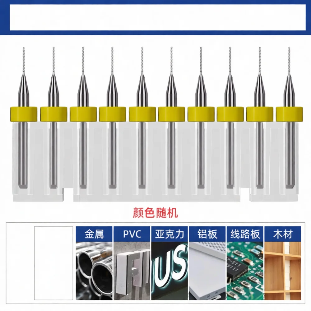 Tungsten Carbide Micro Drill Bits PCB Circuit Board Drilling Tool Set High Hardness Straight Shank Twist Drill Bits