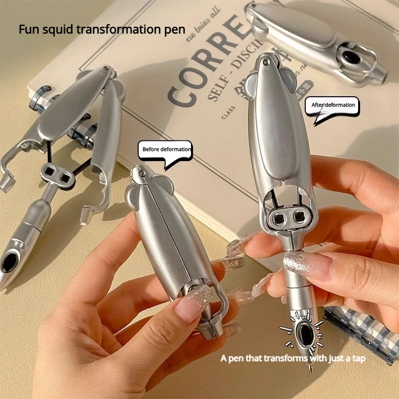 1pcs Transformable Pen Stress-relieving Automatic Fun Stationery Push-button Ballpoint Pen