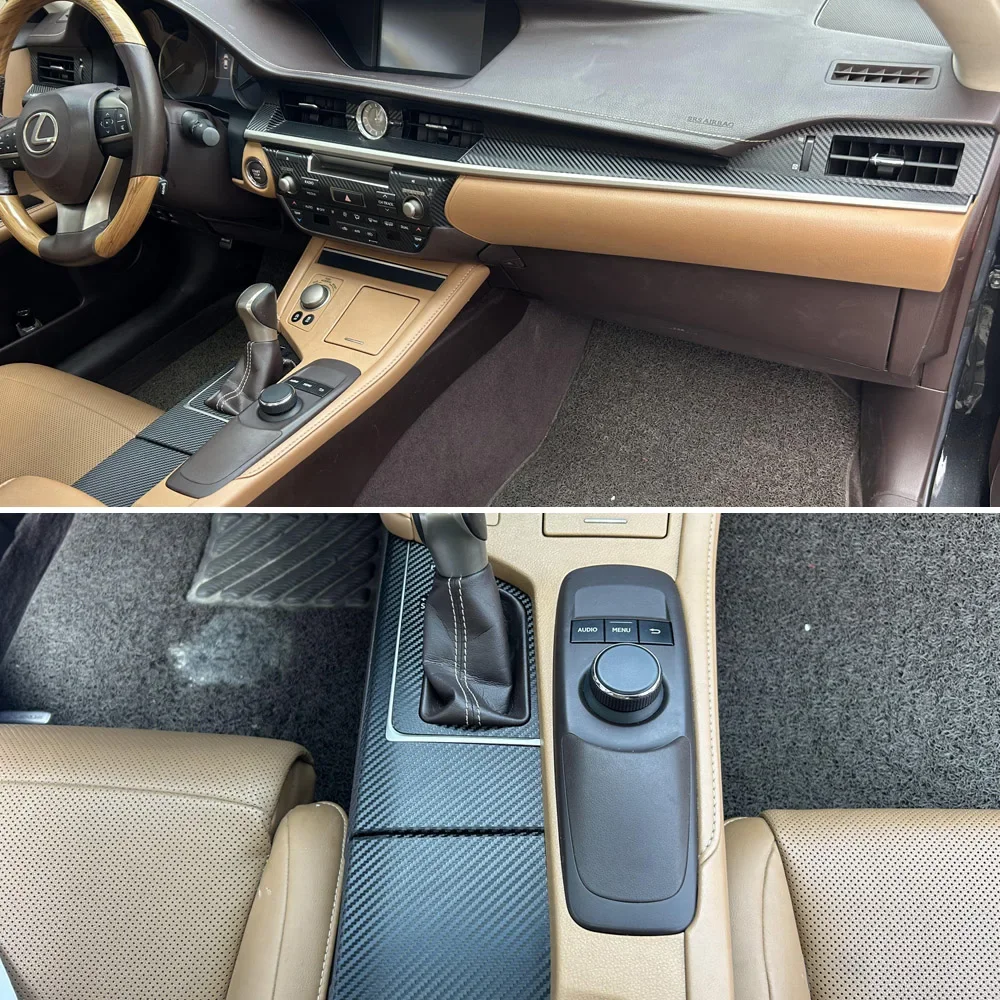 

For Lexus ES 2013-2017 Interior Central Control Panel Door Handle Carbon Fiber Stickers Decals Car styling Accessorie