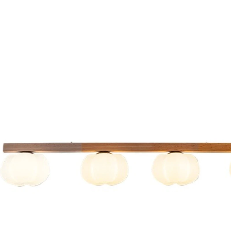 Restaurant log cream wind bar counter one-word cotton chandelier, dining room lamp