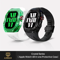 Crystal Luxury Case And Fluororubber Strap For Apple Watch Iwatch Ultra 2 49mm Protector Cover Case Oiginal 2023 Accessories