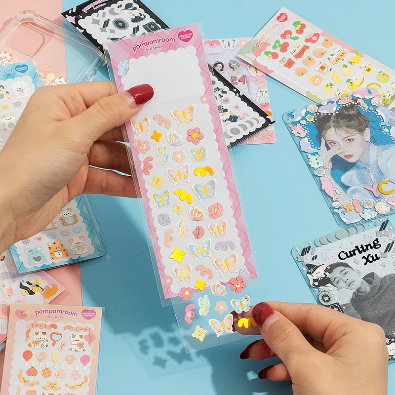 Sparkling Cute Kitty Dolphin Sticker For Scrapbooking DIY Ribbon Sticker for Journal Laptop Album Journal Hand Account Decorate