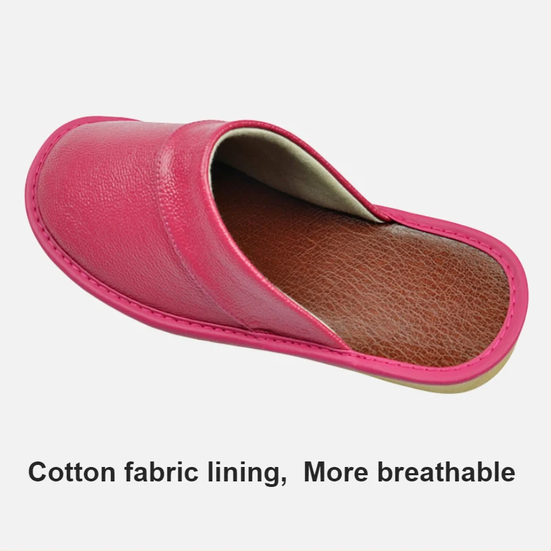 Big sizeGenuine Cow Leather Slippers Homes in indoor slipper Spring Autumn men women elderly non-slip casual single Slides shoes