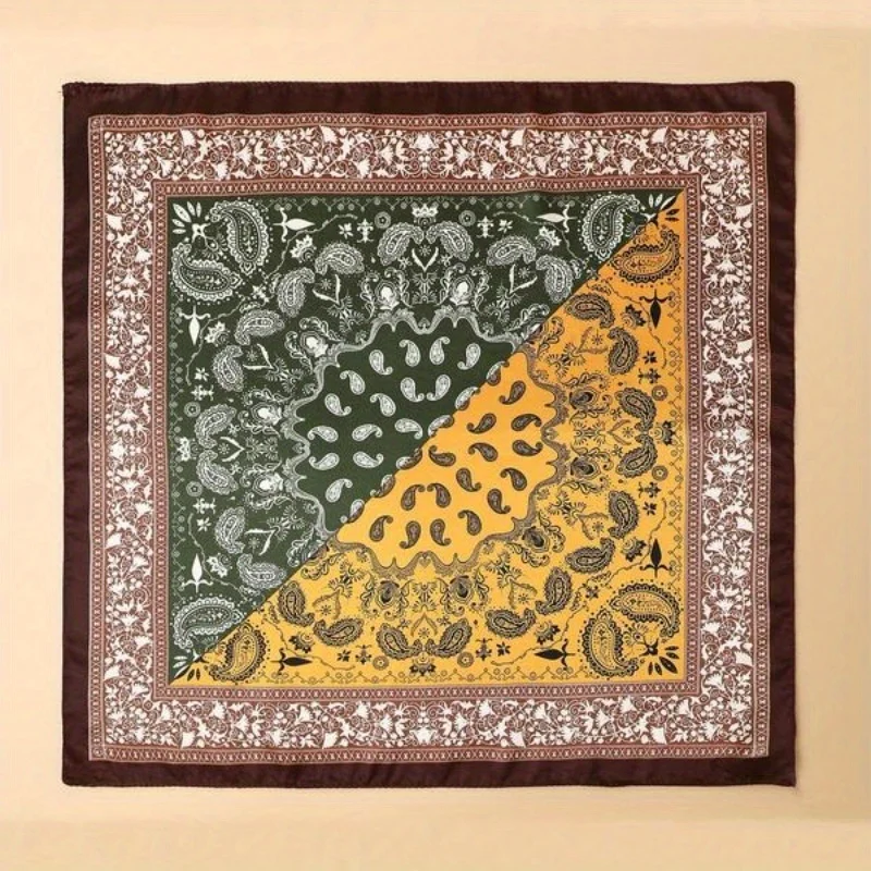 Enveloppement carré imprimé Paisley, bandeau élégant, doux et confortable pour femmes et hommes, enveloppe polyvalente décontractée pour un usage quotidien,