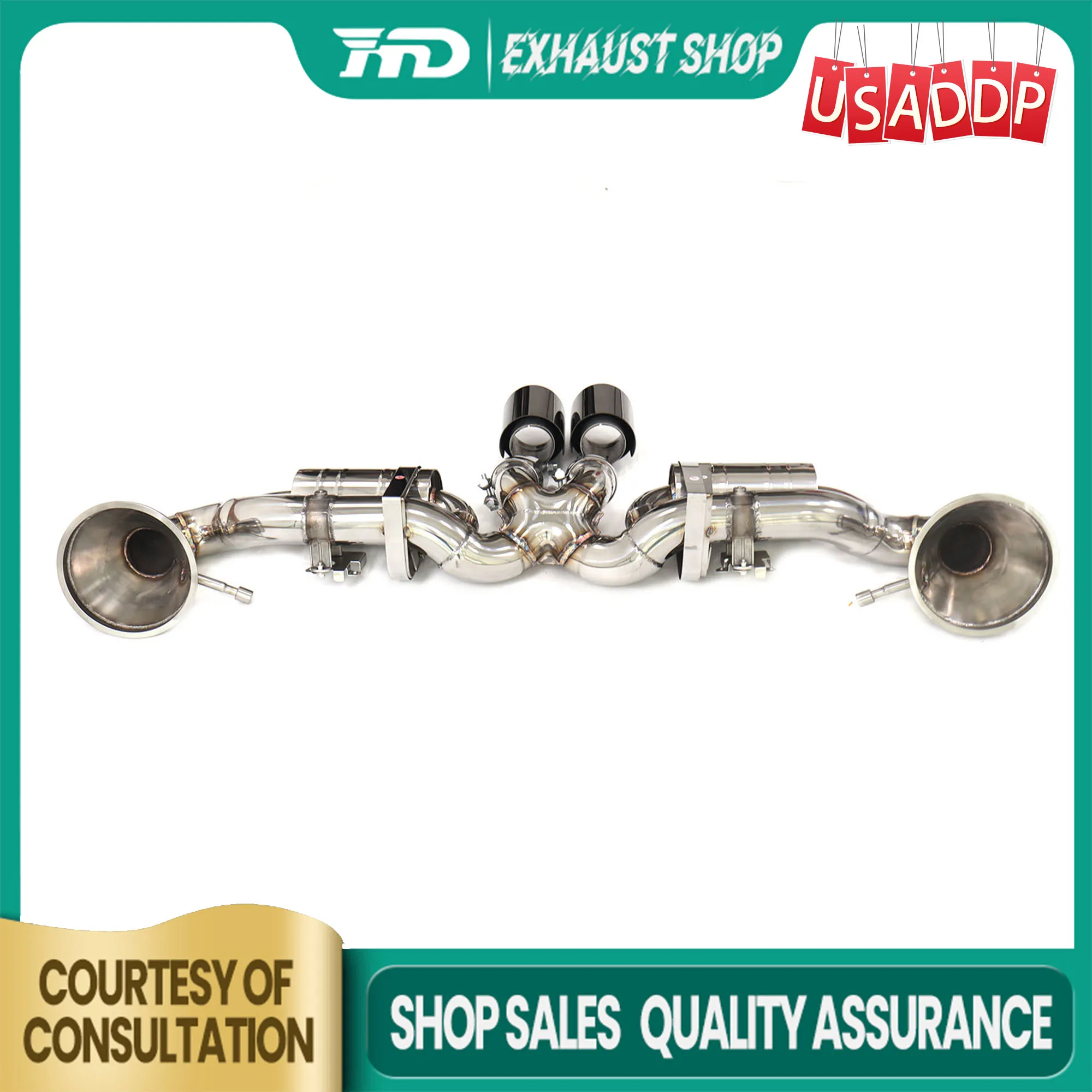 

Exhaust for Porsche 911 992 GT3 Muffler Stainless steel Roasted black Tips OEM Valve Lossless installation