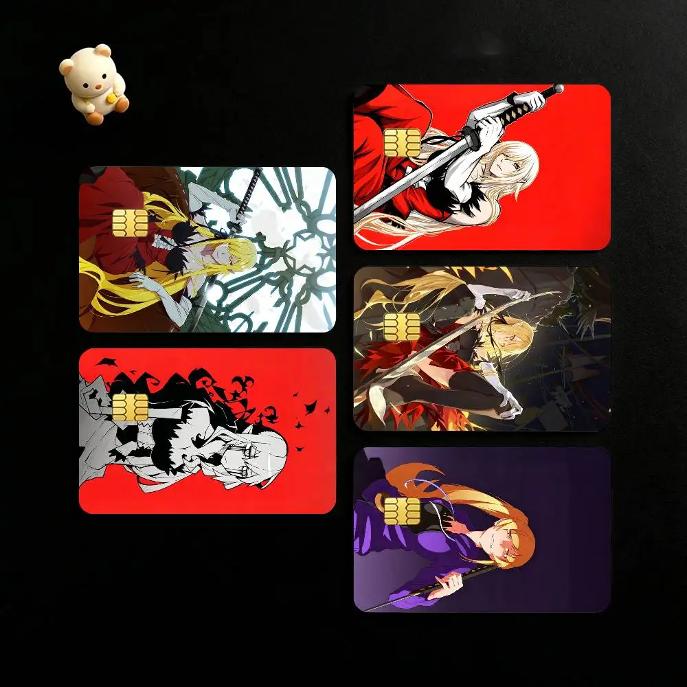 Anime O-Oshino Shinobu Credit Card HD Stickers Game Card Decal Small Chip Waterproof Sticker Gift