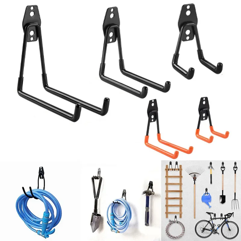 

Heavy Duty Metal Hook Garage Organizer Wall Mount Bicycle Hanger Hooks Wall Mount Anti-slip Storage Hook For Ladders Garden Tool