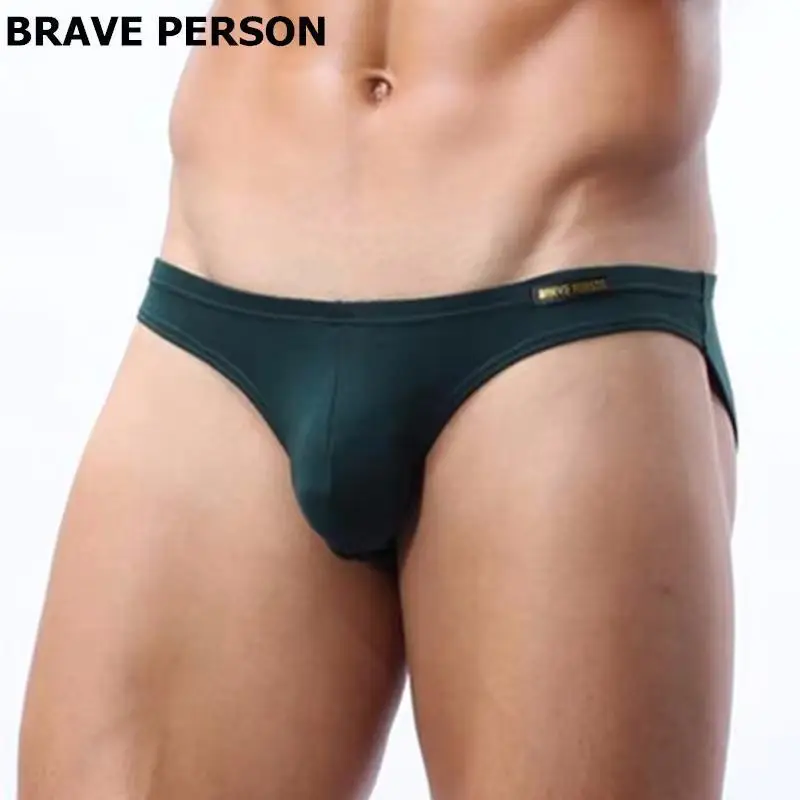 BRAVE PERSON Mens Sexy Modal Underwear Briefs Men Low Rise U convex Pouch Brief Underwear Men Stretch Breathable Briefs