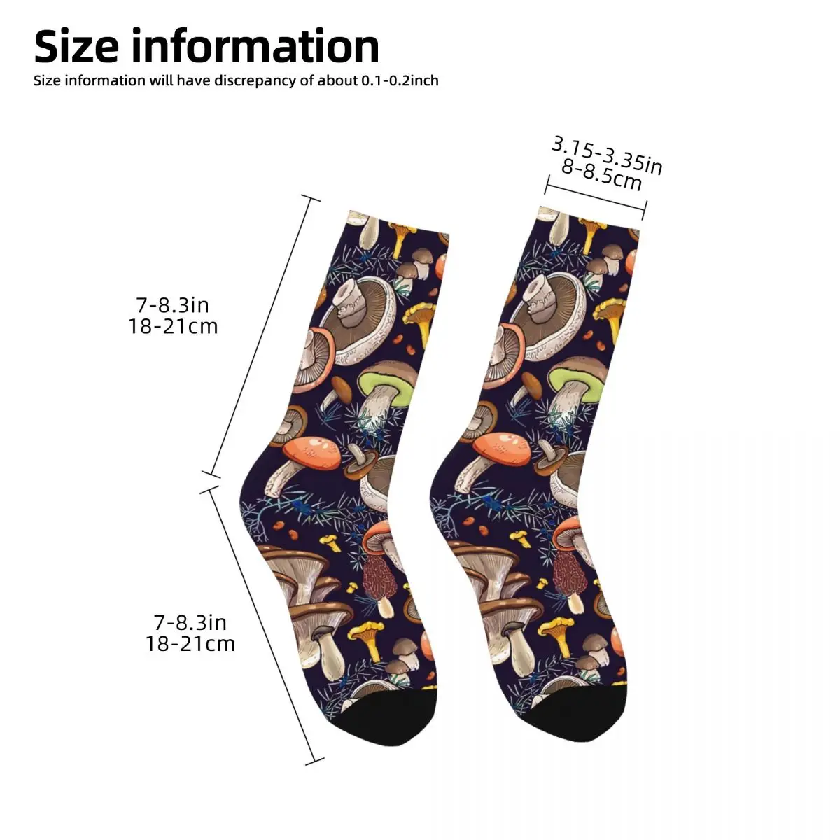 Retro Dark Dream Forest Men's Socks Mushroom Unisex Street Style Pattern Printed Crazy Crew Sock Gift