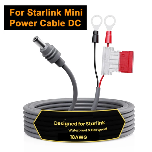 Imagen 2 del producto Para Starlink Mini Cable de alimentación DC 12V/24V interfaz de anillo de batería de coche con caja de fusibles ATC/ATO Cable de extensión 18AWG Plug and Play