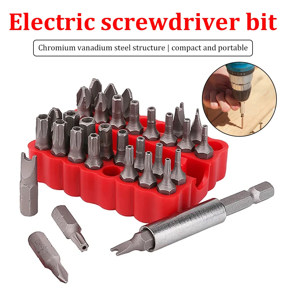 33 Pcs Magnetic Extension Bit Holder Screwdriver Bits Set Quick Release Bit Holder For Electric Screwdriver Bit Accessories