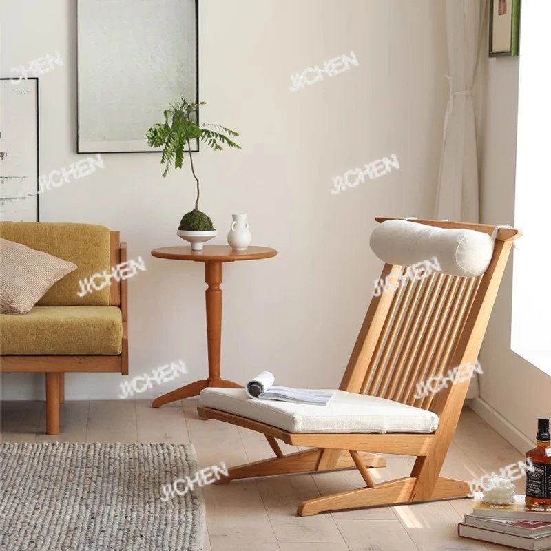 

Solid wood sofa recliner high back sofa chair balcony leisure chair