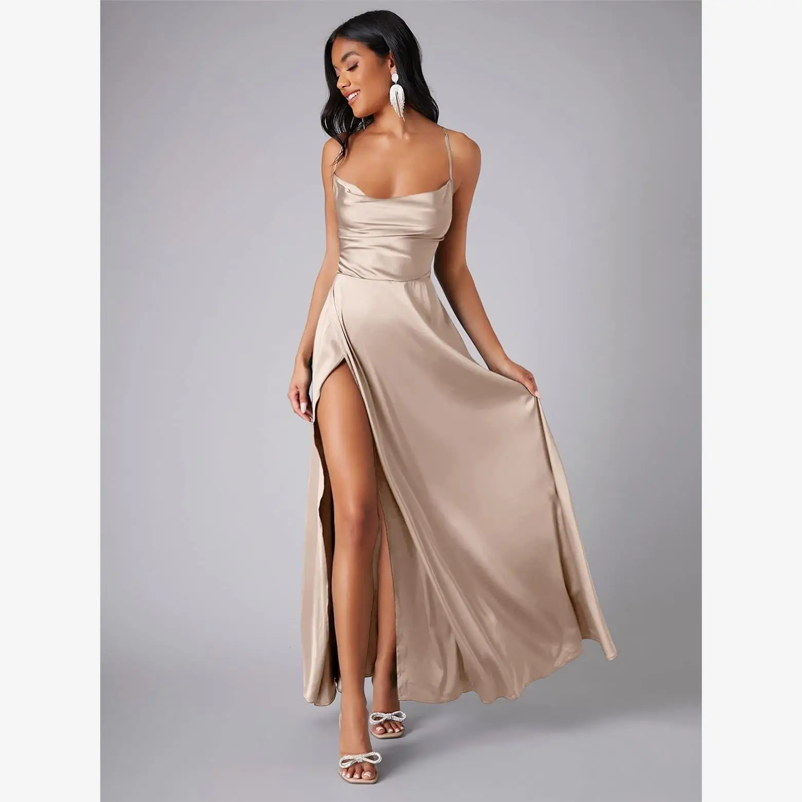 

Сексуальное облегающее платье Outfitgirl с высокой талией, А-образной юбкой, из полиэстера, без рукавов, с V-образным вырезом, для женщин, размеры 8-39
