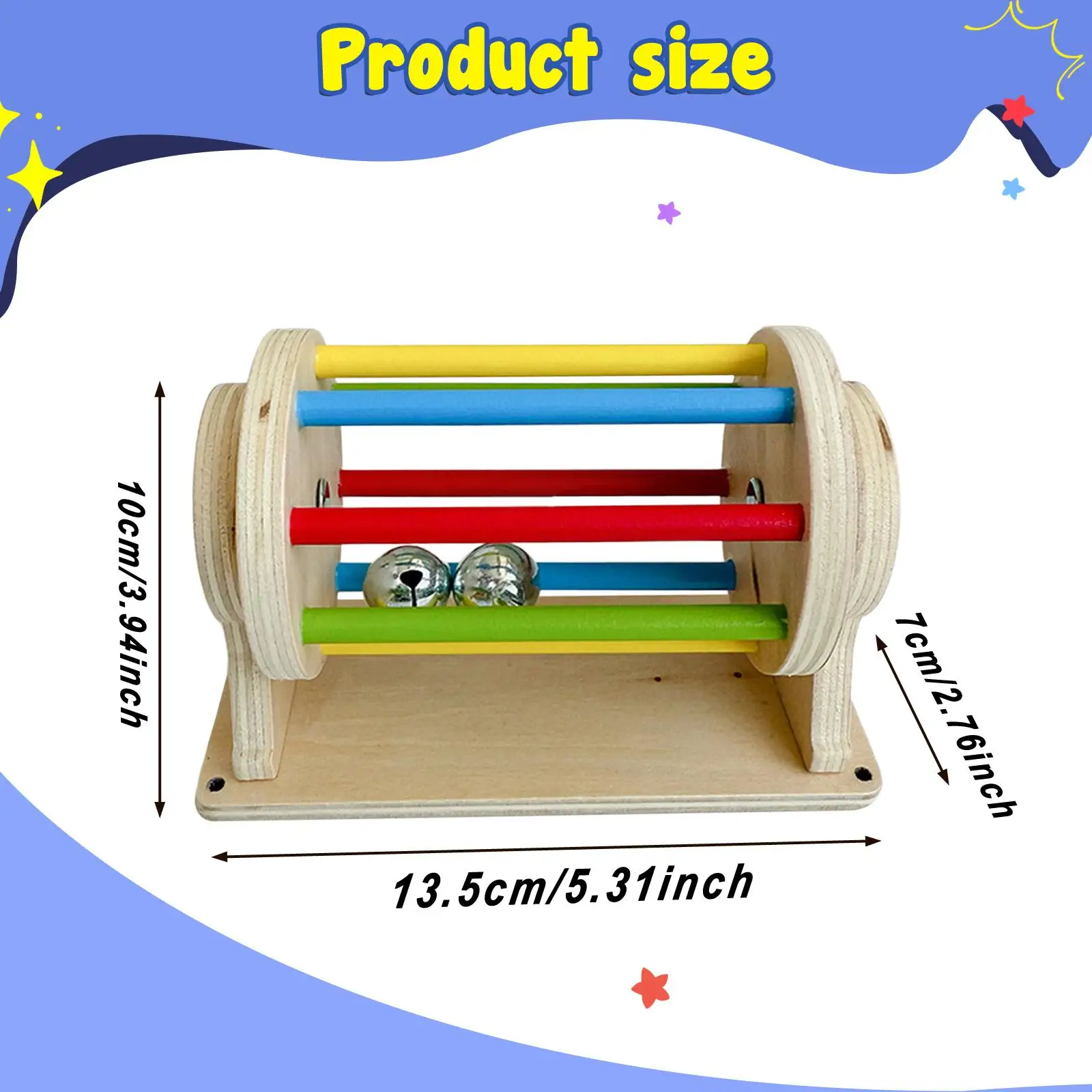 Tambour roulant en bois pour enfants, jouet sensoriel, tri des couleurs, éducatif précoce